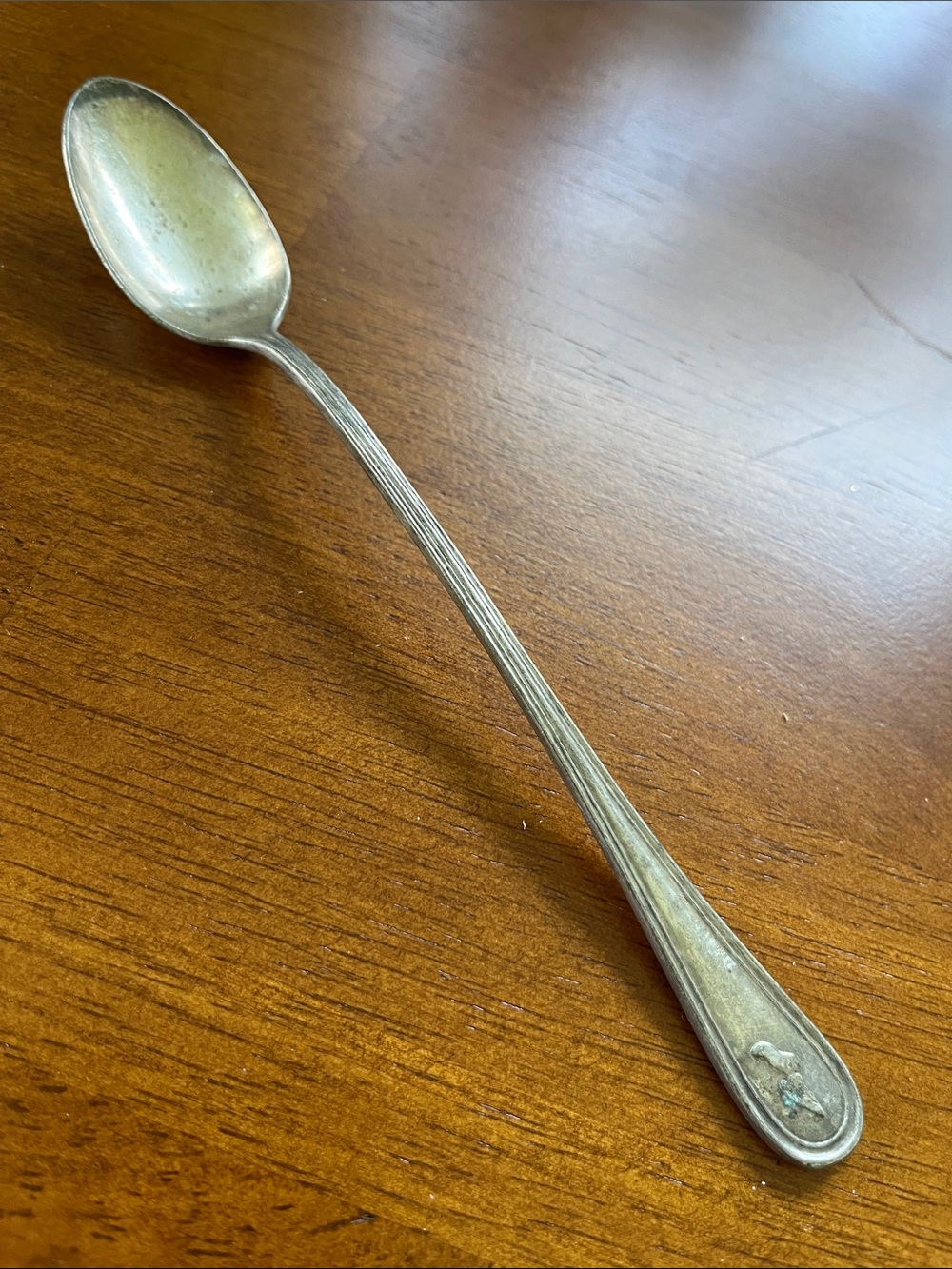 Vintage Long Silver Spoon - Reed and Barton. Marked New York athletic club